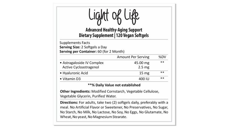 LIGHT OF LIFE – Formule ter ondersteuning van een lang leven en welzijn