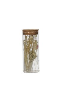 Dried flowers in a jar with a lid