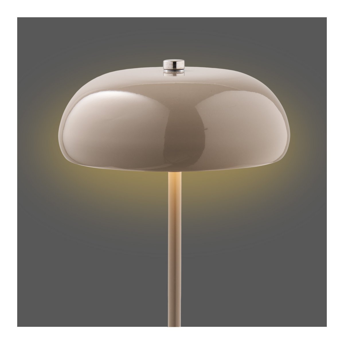 Margate Tischleuchte, Metall, wiederaufladbar, Taupe, ø16 cm