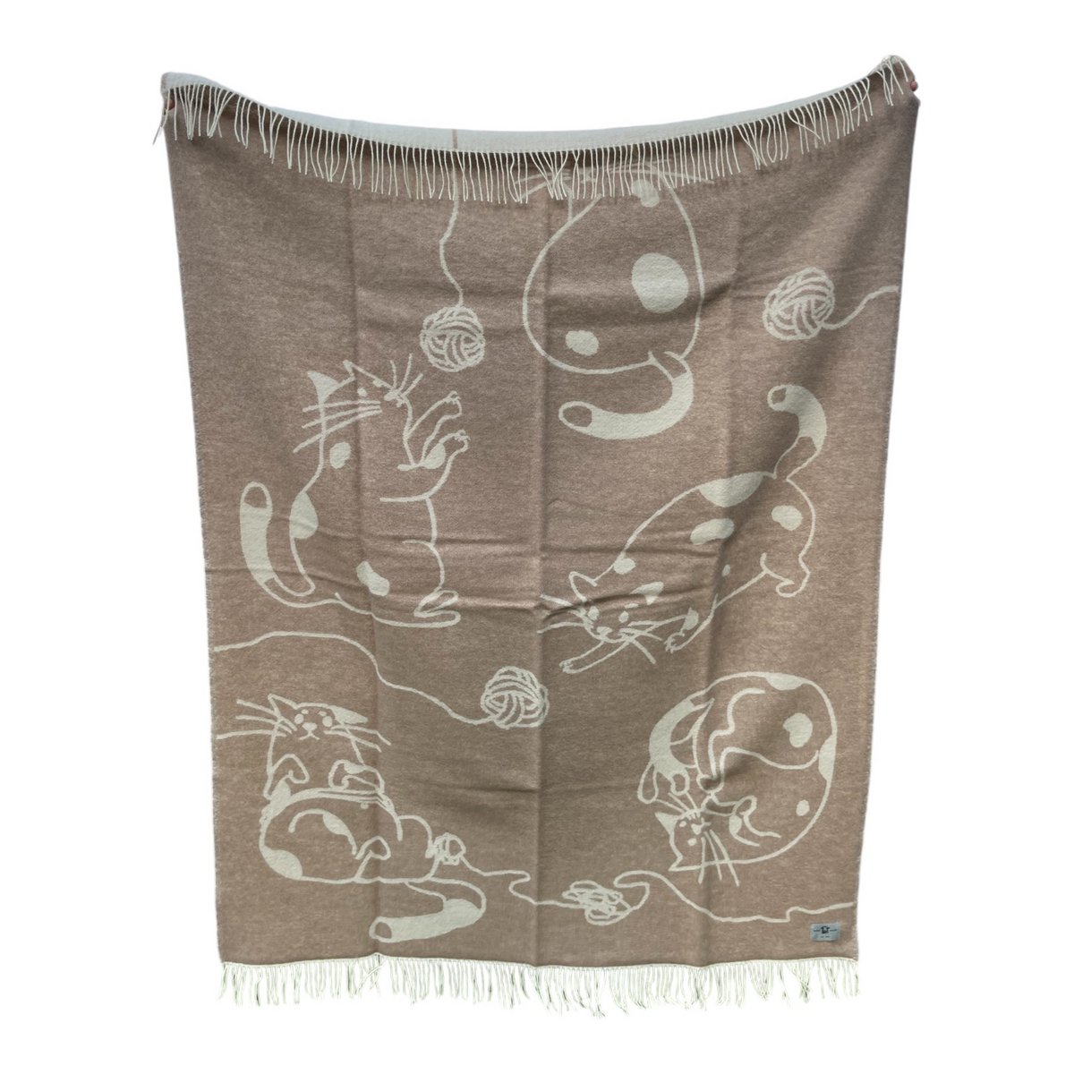 Plaid de chat ludique - 100% nz laine