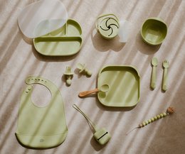 Siliconenlepel en vork van Olive Green