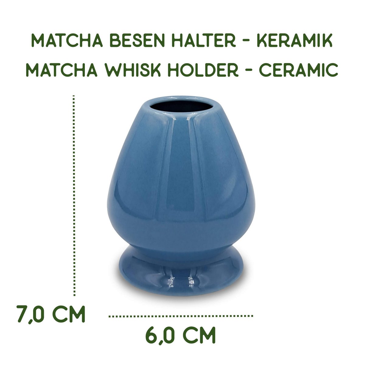 Matcha Besen Kusenaoshi Blue wykonany z ceramiki