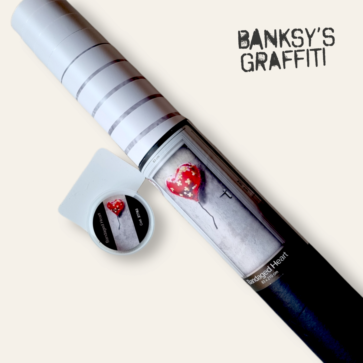 Banksy Door Sticker (83x210cm) - Bandaged Heart