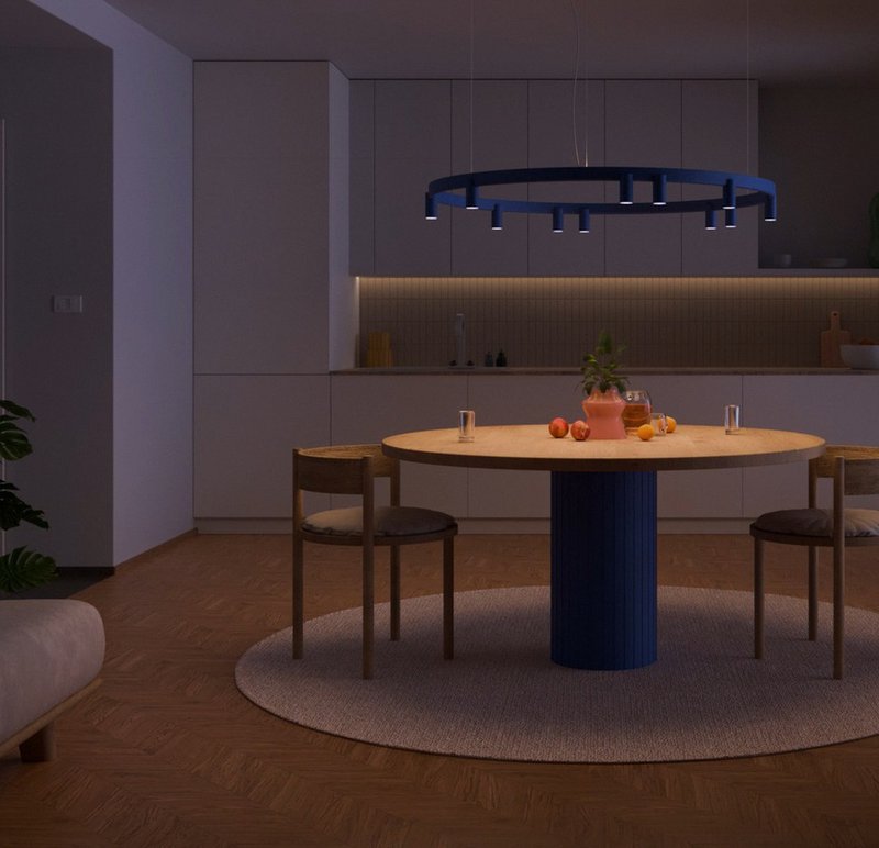 FOURTY ROUND XI LED-Pendelleuchte in Marineblau