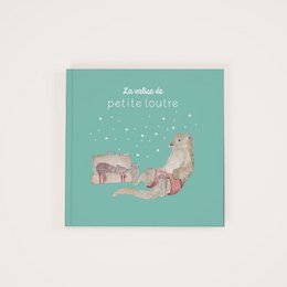 An interactive educational book for children, a customized birthday gift featuring a little otter. The book is available in French, English, Dutch, Italian, and German.