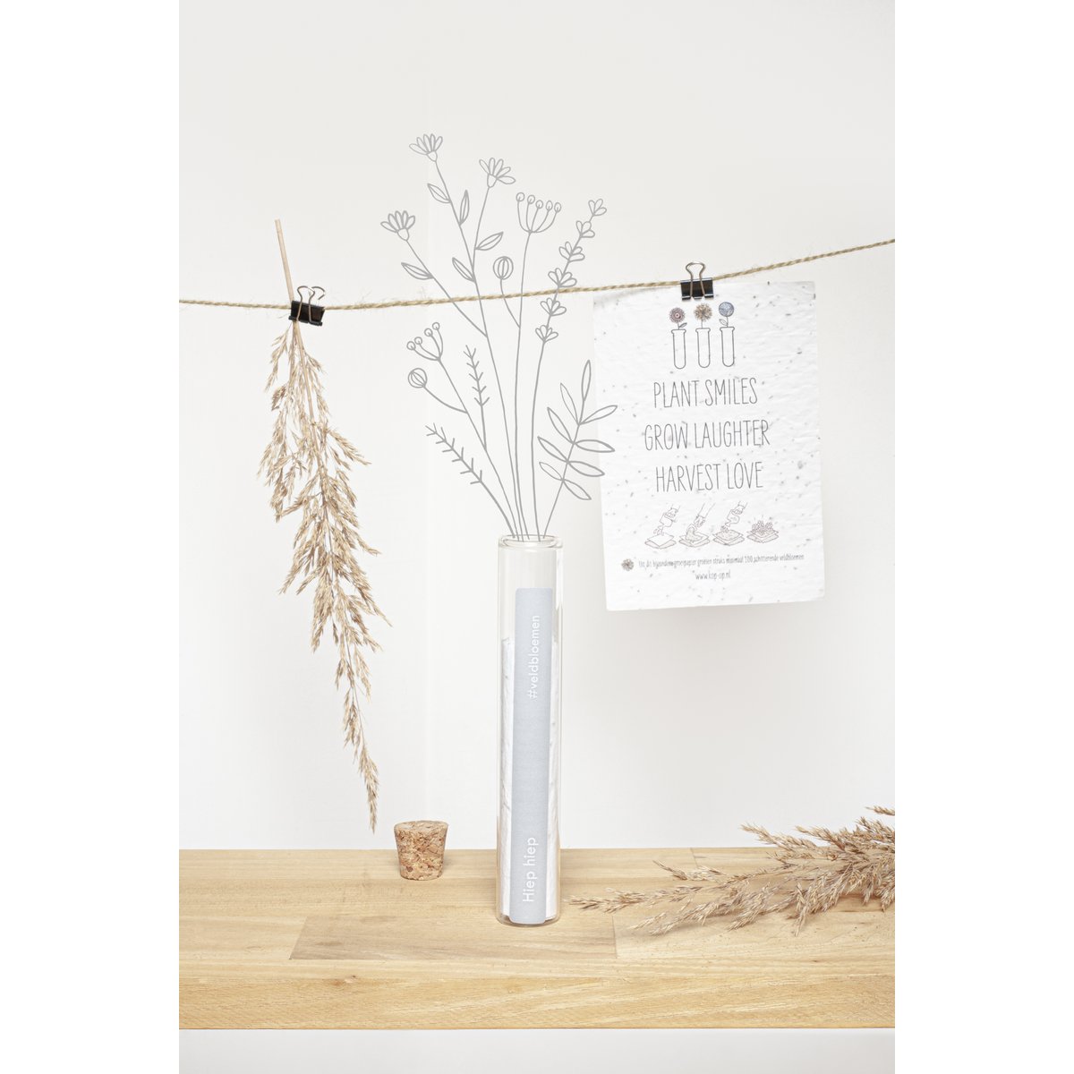 100 Geluksmomentjes - Hiep Hiep #veldbloemen (zaadjes in groeipapier)