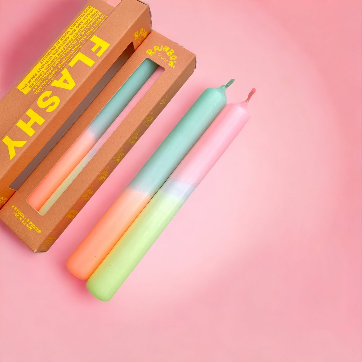 Rainbow Studio * Stabkerze 2er Set FLASHY