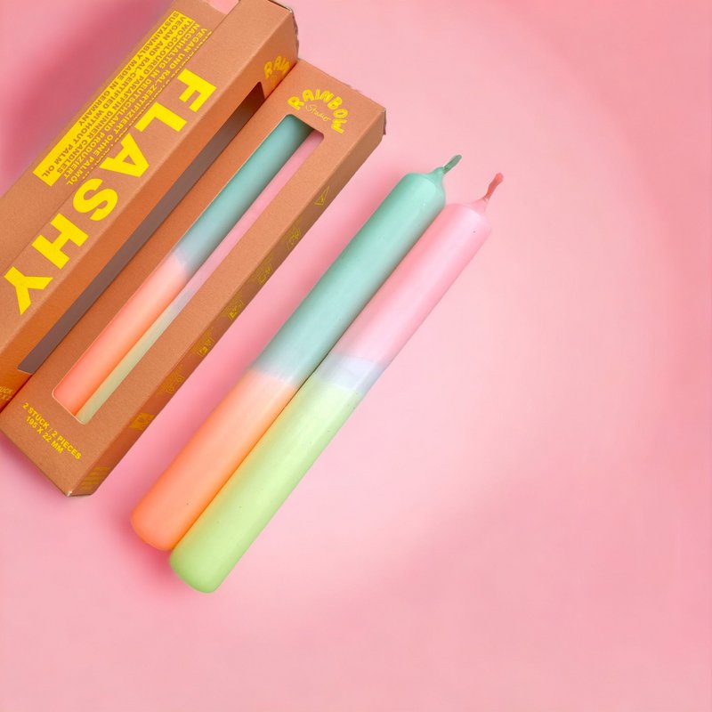 Rainbow Studio * Stabkerze 2er Set FLASHY