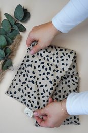 Katoenen verwarmingskussen gevuld met biologische speltdots koffie