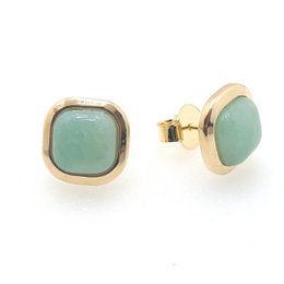 Petite boucle d'oreille carrée avec pierres précieuses encadrées