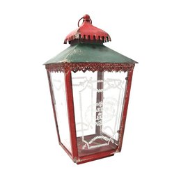 Red Christmas candle lantern H.50x24x24 cm