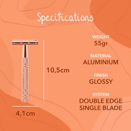 Safety Razor Glossy Rose Gold Aluminium