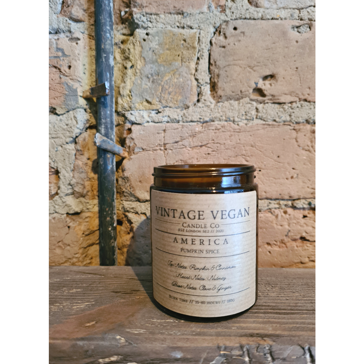 American Pumpkin Vintage Vegan Travel Candle 180ml