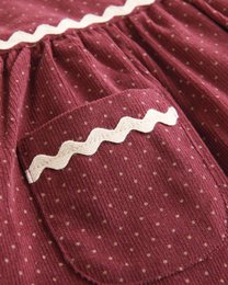 Purple corduroy baby girl dress with matching bloomers P70-11604022