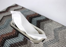 Tissue box zigzag gray blue pattern facial tissue box