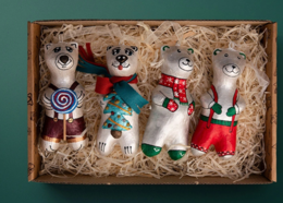 Ours en papier mâché fait à la main avec un bonbon