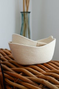 Ovale katoenen mand S