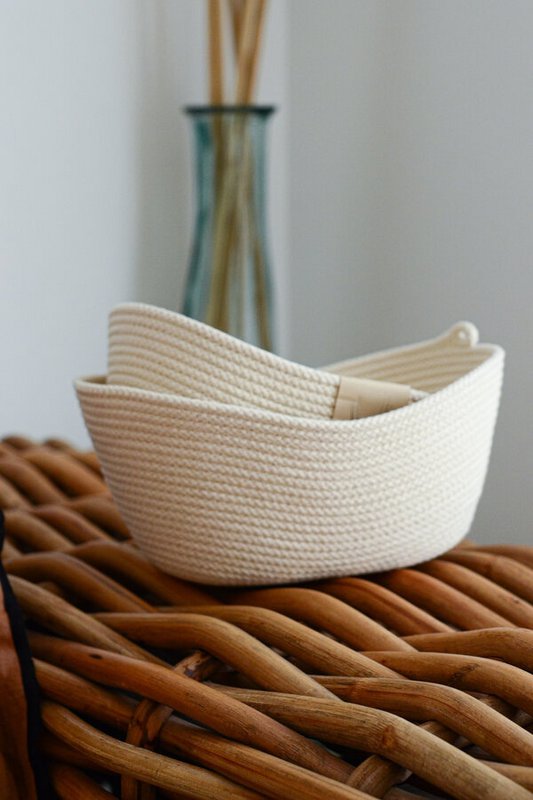 Oval cotton basket S
