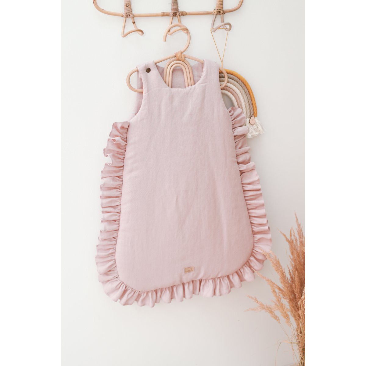 linnen babyslaapzak met ruches, babyslaapzak met ruches zomer 1 TOG, 1,5 TOG, 2,5 TOG