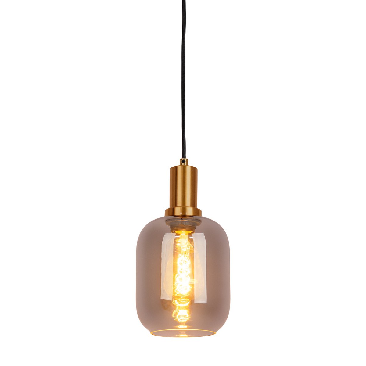 1-pendant lampa „fumo”, lampa wisiorka wykonana z metalu i szkła w kolorze czarnym, z gniazdem E14, do jadalni, salonu, korytarza lub biura, lampa wisząca 150 x 20 cm