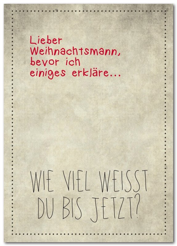 Postkort "Wieviel weißt du?"