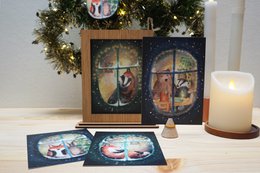 Play Christmas card game by the window
