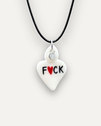 Charms – Rebel White Heart Porzellananhänger