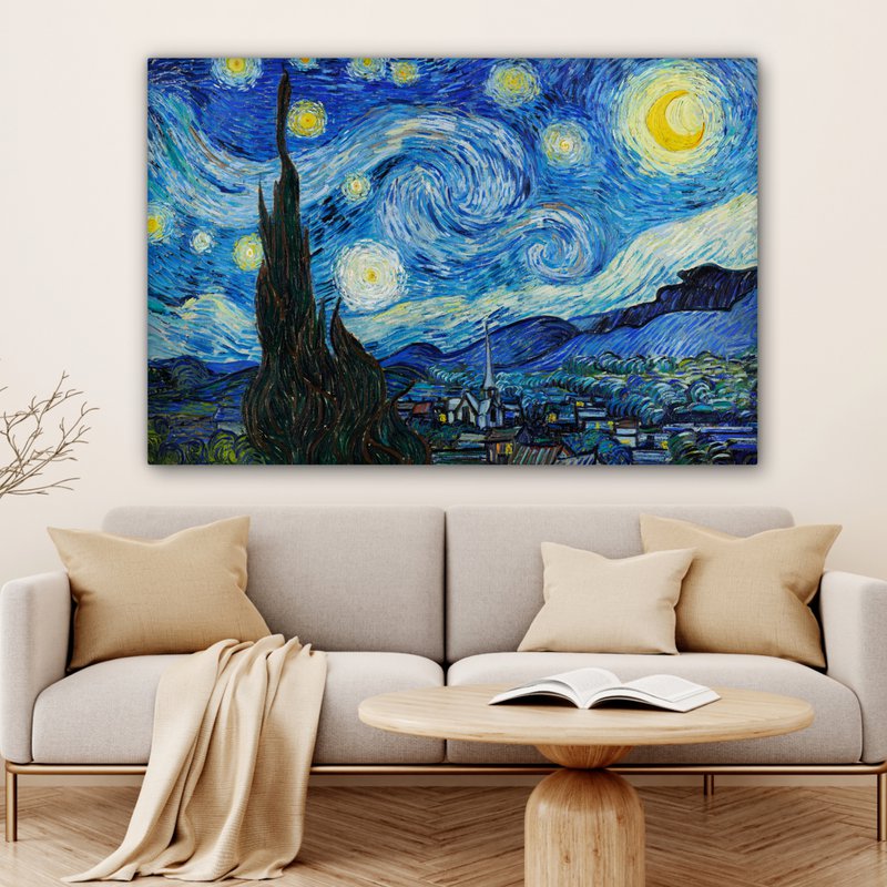 Canvas Maleri - Wall Decoration - De Sterrennacht - Vincent Van Gogh