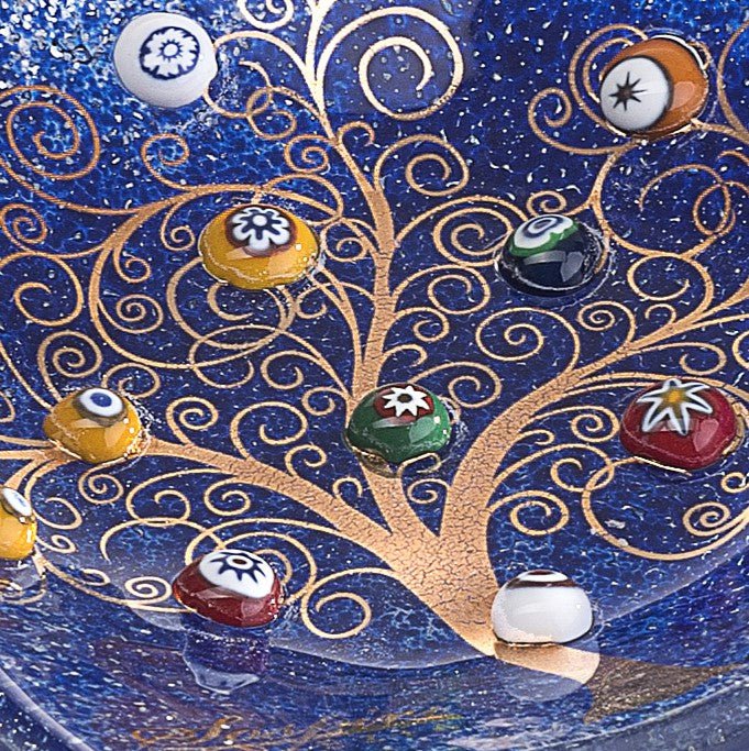 Reloj de mesa cuadrada en vidrio de Murano, idea de regalo, favores, decoración dorada de la vida