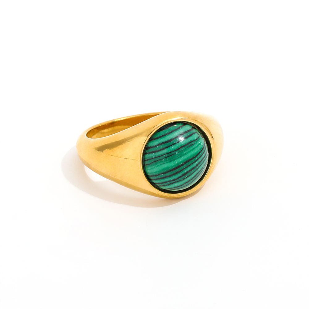 Zana - Ædelsten Signet Ring Malakit