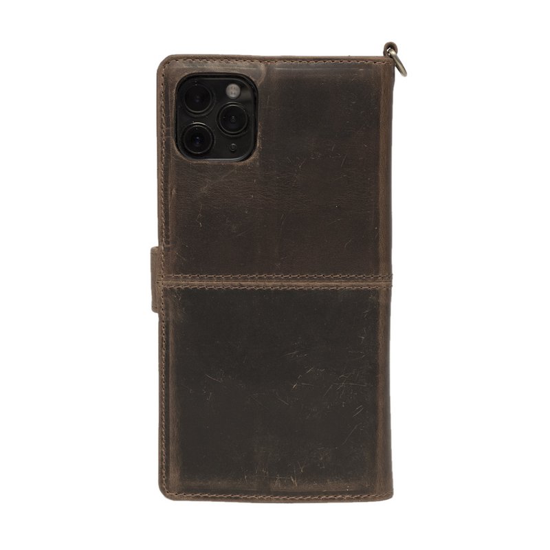 iPhone XR Case Dark Brown Leather - Case iPhone XR Dark Brown Buffalo Leather - Leather Smartphone Case