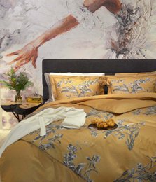 Sateen bed linen set Orchids Cinnamon