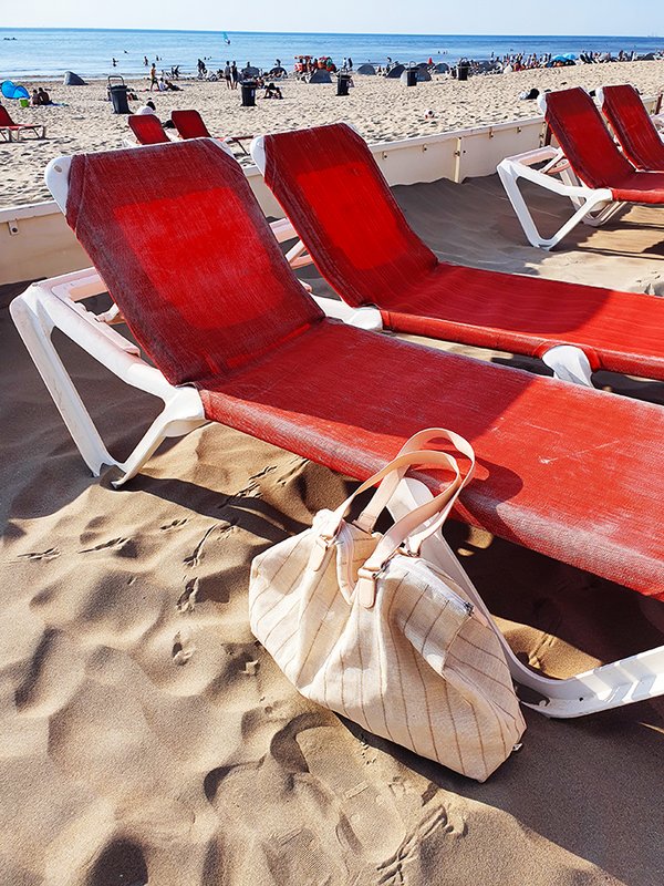 ANNA NERA Fairtrade Big Bag M - Met rits - Strandtas - Weekendtas - Shopper M naturel