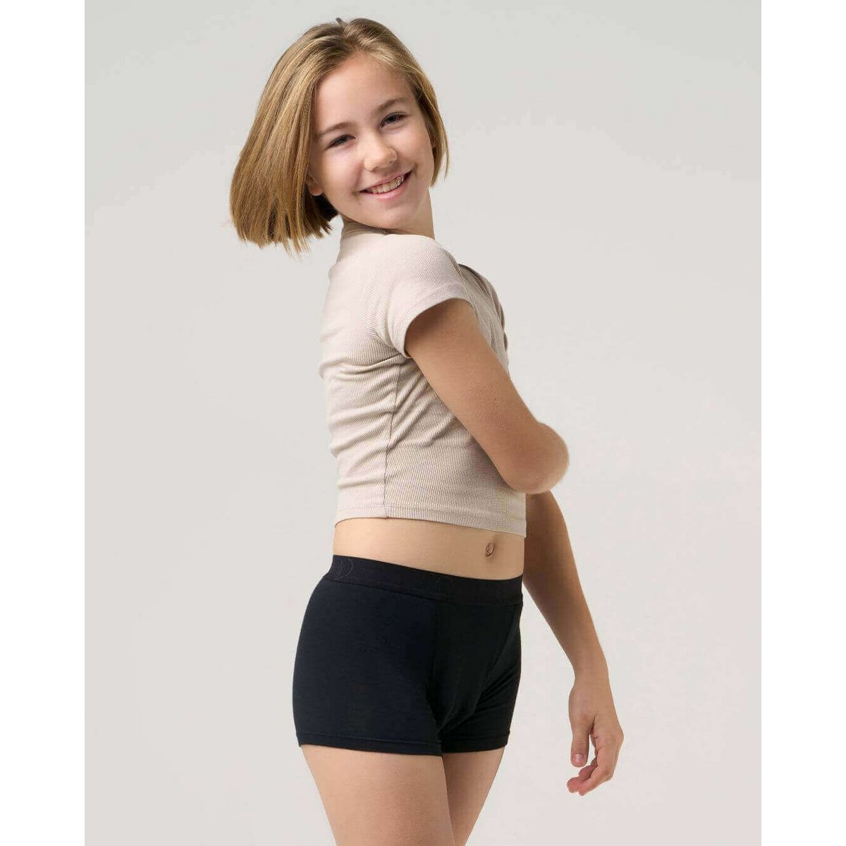 Menstruationsbukser drengekorte piger – super absorption (rubin)