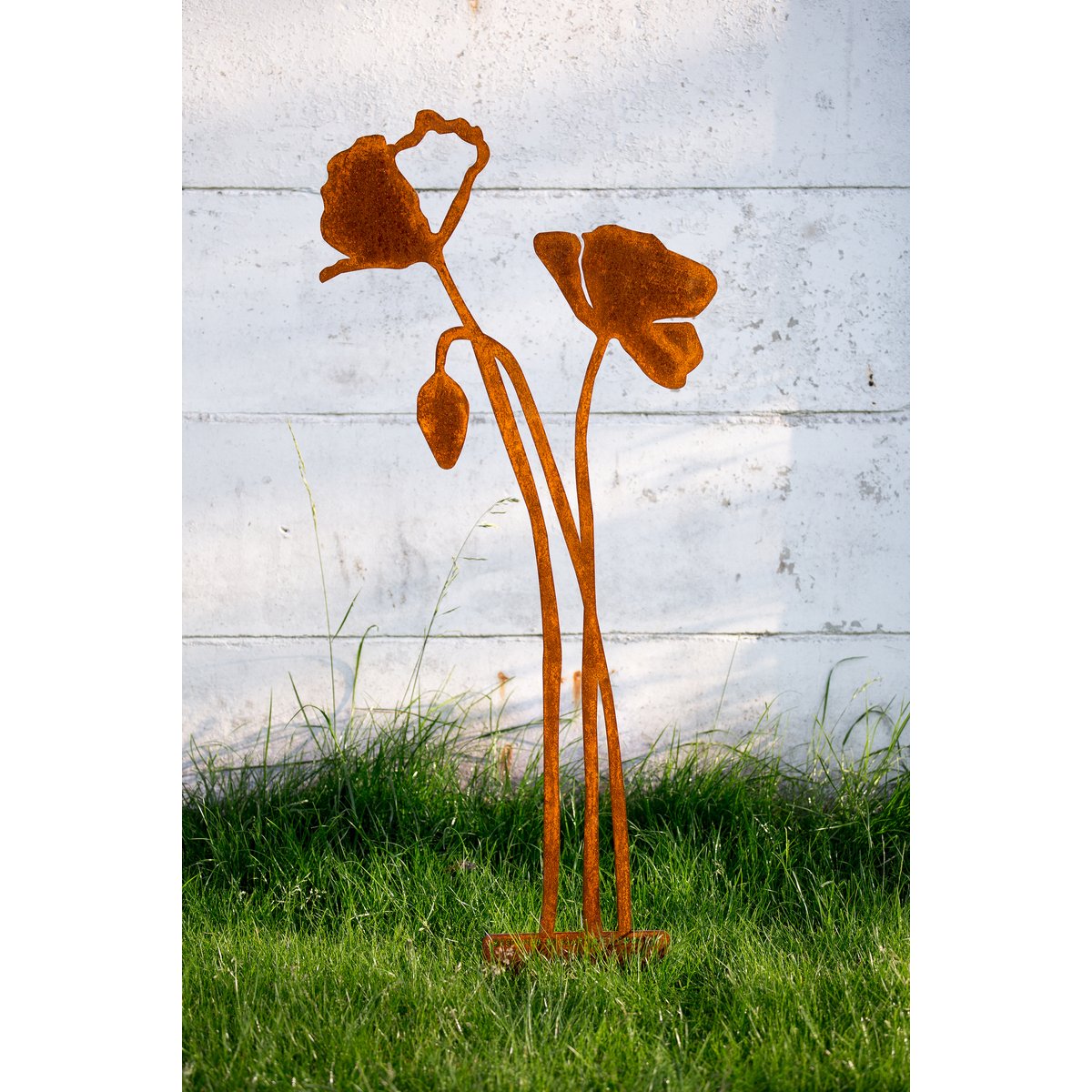 Poppy with flower bud | corten stem