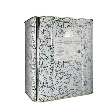 Organic pitted Kalamata olives in brine - 8kg container