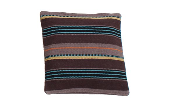 Hazan Kelim Cushion Stripes Brun Turkis
