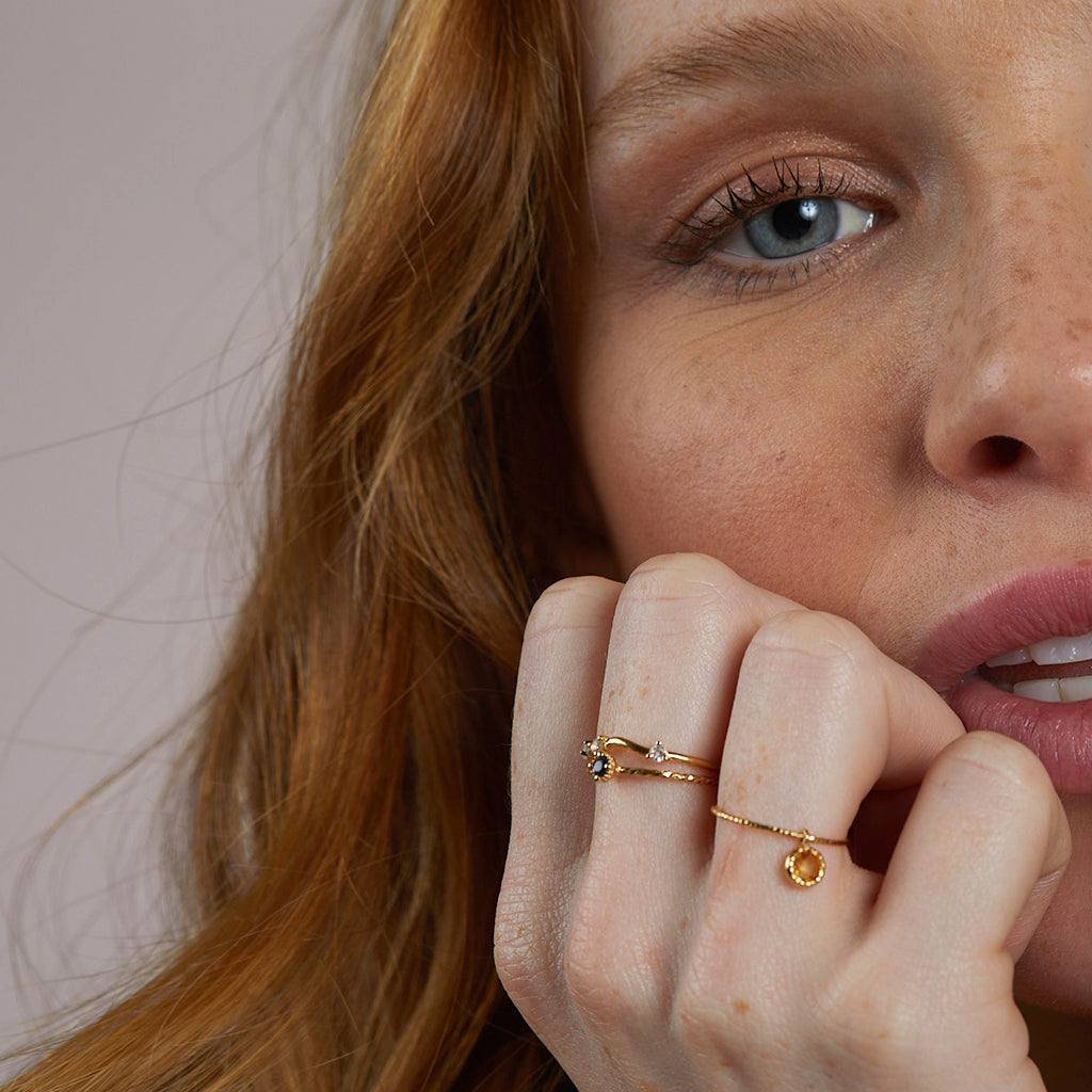 Gold plated iolite ring