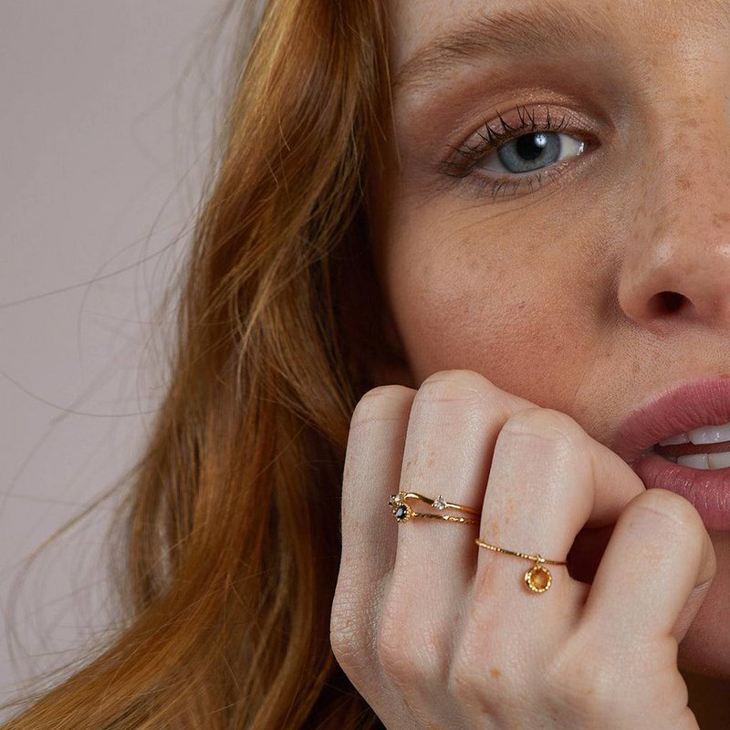 Gold plated iolite ring