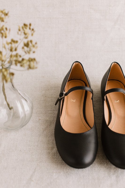 Læderballerinaer - Mary-Jane - Sort 34-42