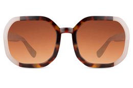 Oversized square tortoiseshell sunglasses with brown gradient lenses, vintage style eyewear
