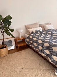 Muslin blanket - blue and white - 2.20 x 2.50 m