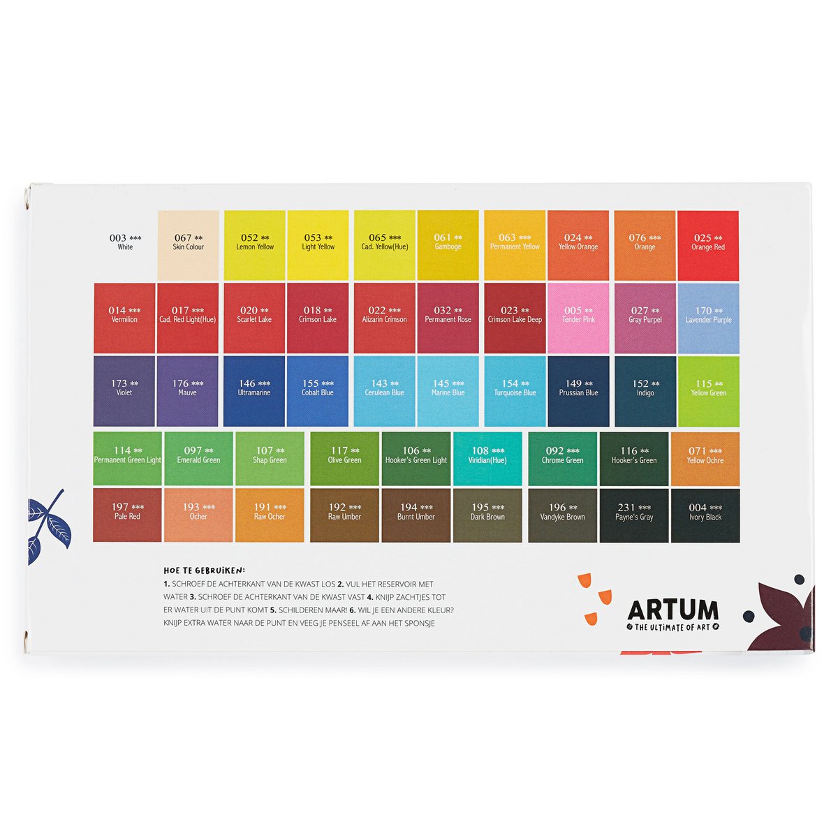 Watercolor Paint Set with 48 Colors