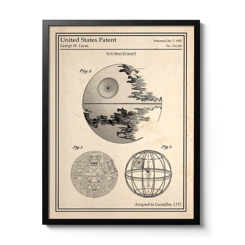 Star Wars Patent Poster - Death Star