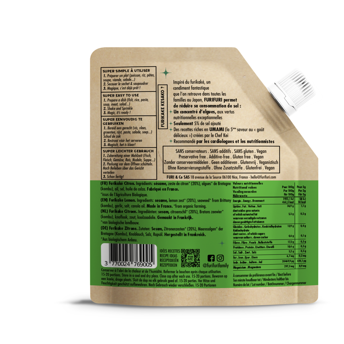 Furikake Lemon – Sesam- und Algengewürz – Salzalternative 45 g