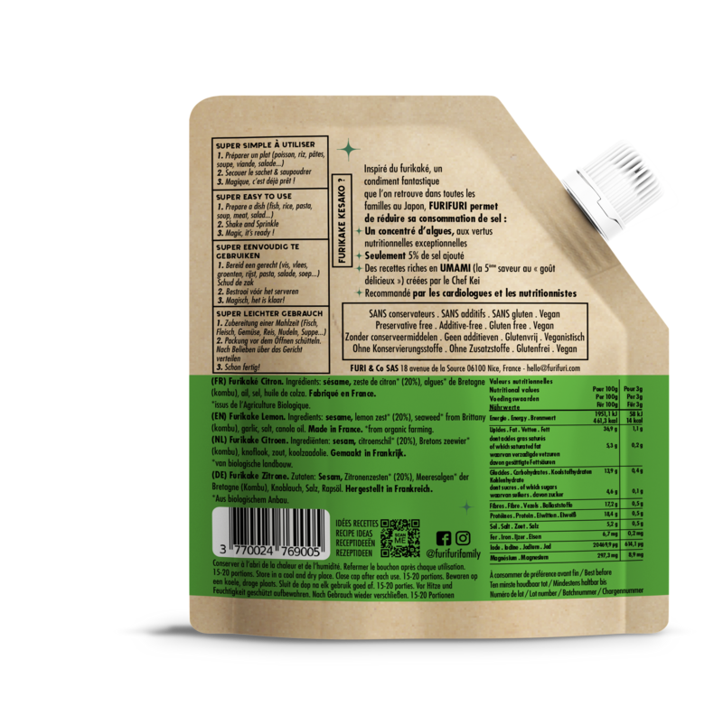 Furikake Lemon - Sesame and seaweed condiment - salt alternative 45G