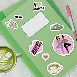 matcha girlie A5 sticker sheet