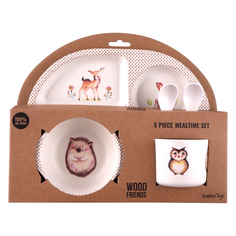 Wood Friends - Set Pappa con. Piatto 4 Camere - 5 pz