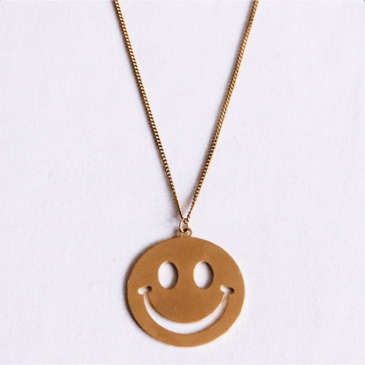 Delicada cadena de eslabones con smiley XL