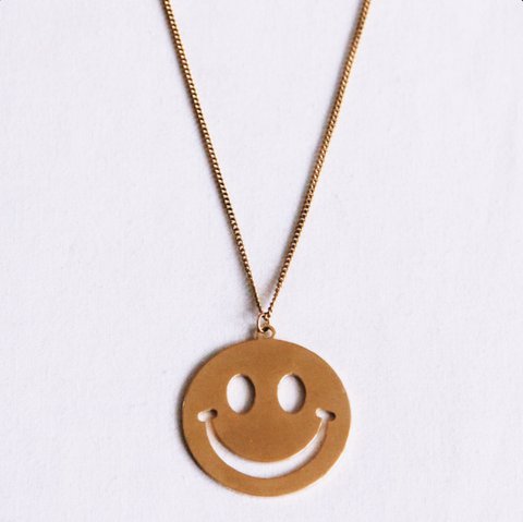 Fijne schakelketting met XL-smiley